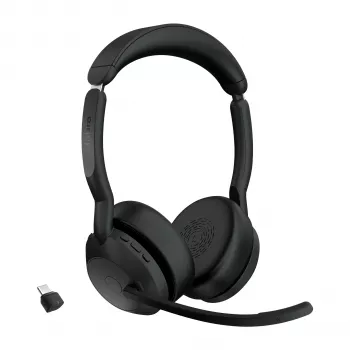 Jabra Evolve2 55 - Link380c UC Stereo, belaidis, biurui/skambučių centrui, 20 - 20000 Hz, 130 g, ausinės, juodos
