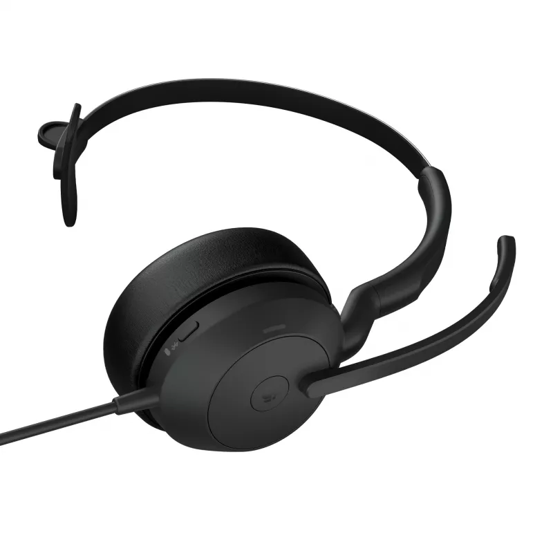 Jabra Evolve2 50 - USB-A MS Mono, laidinis, 20 - 20000 Hz, biuras/skambučių centras, 127 g, ausinės, juoda