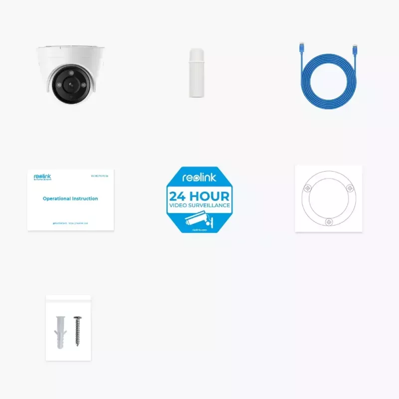 IP apsaugos kamera Reolink P434 4K, kupolinė, 8 MP, 3840×2160, PoE/DC, 2,8–8 mm, IR naktinis matymas 30 m, microSD iki 256 GB