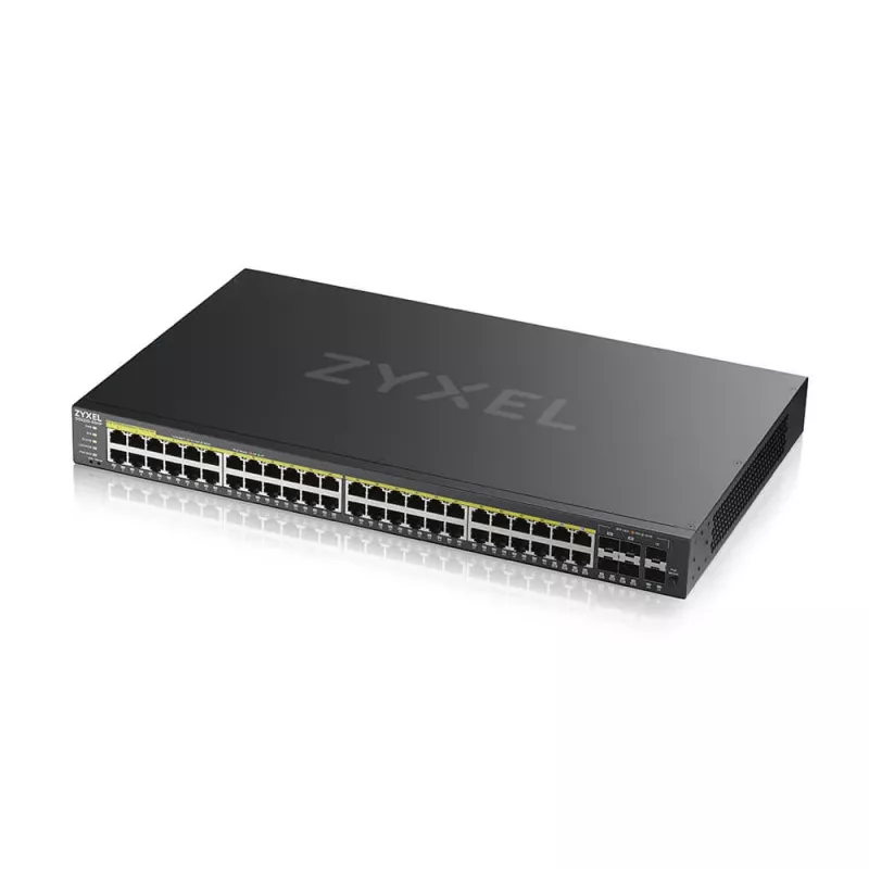 Zyxel GS2220-50HP-EU0101F tinklo komutatorius Valdomas L2 Gigabit Ethernet (10/100/1000) Maitinimas per eternetą (PoE) Juodas