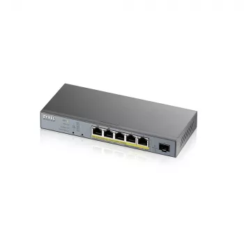 Zyxel GS1350-6HP-EU0101F tinklo komutatorius Valdomas L2 Gigabit Ethernet (10/100/1000) Power over Ethernet (PoE) Pilka