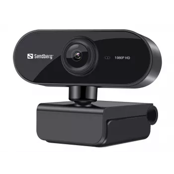 Sandberg USB Webcam Flex 1080P HD, 2 MP, 1920 x 1080 pikselių, Full HD, 30 kadrų per sekundę, USB, juoda