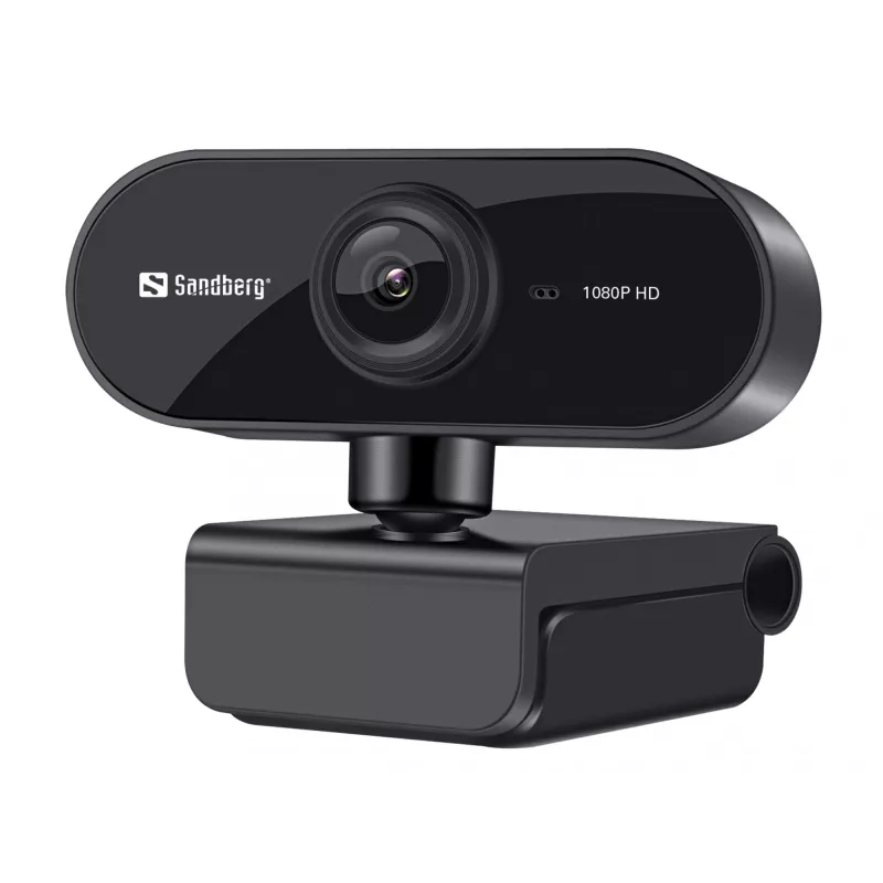 Sandberg USB Webcam Flex 1080P HD, 2 MP, 1920 x 1080 pikselių, Full HD, 30 kadrų per sekundę, USB, juoda