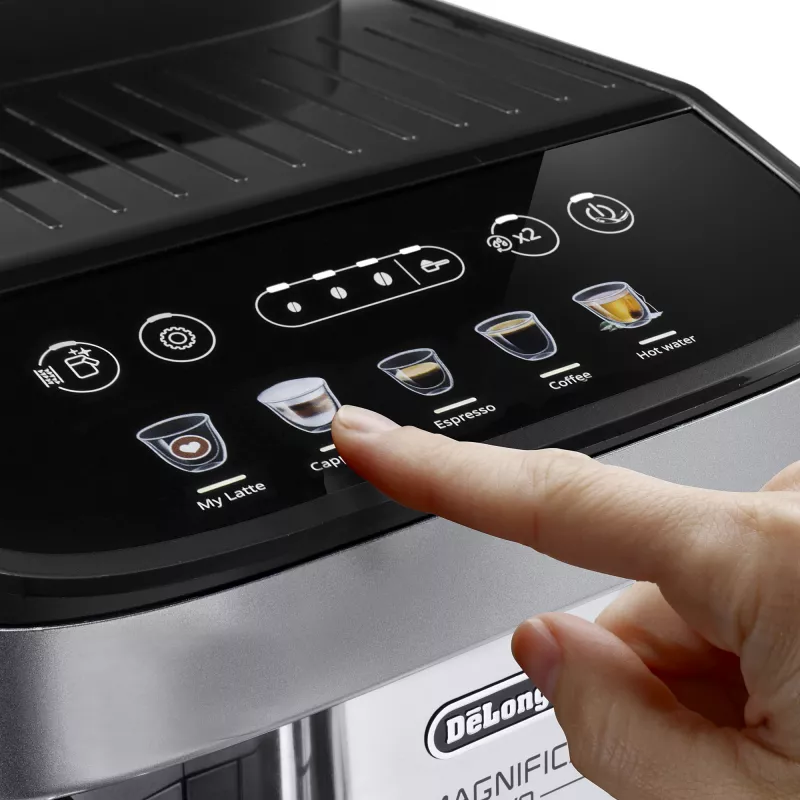Espresso kavos aparatas De’Longhi Magnifica ECAM 290.61.SB — visiškai automatinis, 1,8 l vandens bakelis, jutiklinis valdymas, 1450 W, sidabrinis