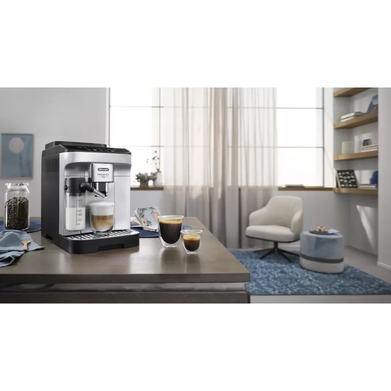 Espresso kavos aparatas De’Longhi Magnifica ECAM 290.61.SB — visiškai automatinis, 1,8 l vandens bakelis, jutiklinis valdymas, 1450 W, sidabrinis
