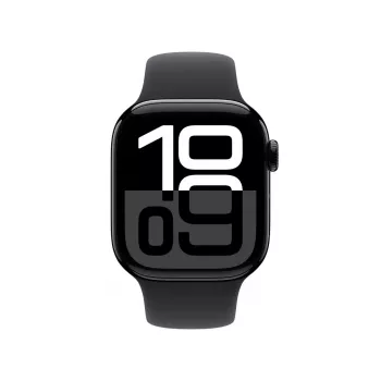 Išmanusis laikrodis Apple Watch Series 10 GPS 42mm Jet Black aliuminio korpusas su juodu sportiniu dirželiu - S/M