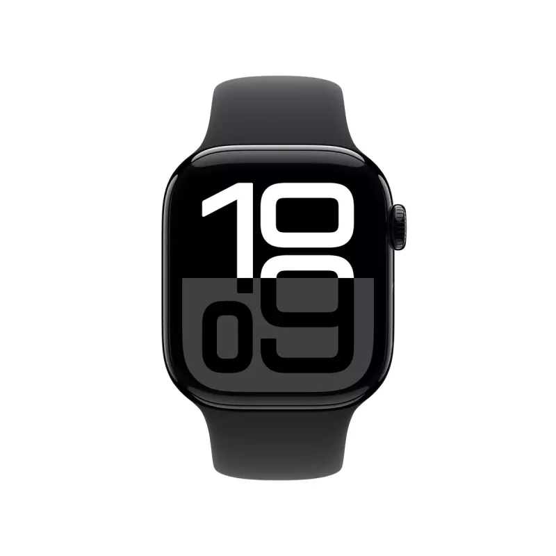 Išmanusis laikrodis Apple Watch Series 10 GPS 42mm Jet Black aliuminio korpusas su juodu sportiniu dirželiu - S/M