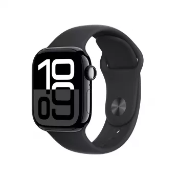 Išmanusis laikrodis Apple Watch Series 10 GPS 42mm Jet Black aliuminio korpusas su juodu sportiniu dirželiu - S/M