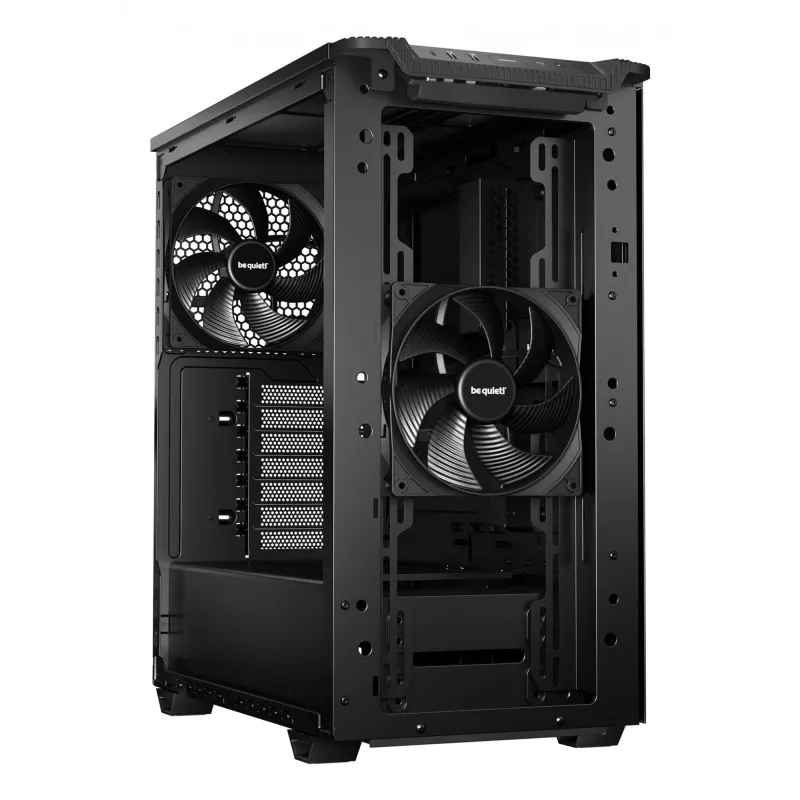 PC korpusas bequiet! PURE BASE 501 Airflow Window MIDI Tower — ATX, grūdintas stiklas, 3x140/240mm palaikymas, 2x3,5 colio + 5x2,5 colio, USB-A x2, USB-C x1