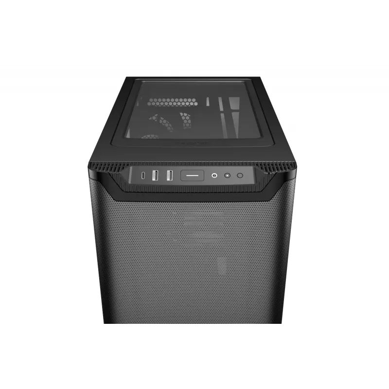 PC korpusas bequiet! PURE BASE 501 Airflow Window MIDI Tower — ATX, grūdintas stiklas, 3x140/240mm palaikymas, 2x3,5 colio + 5x2,5 colio, USB-A x2, USB-C x1