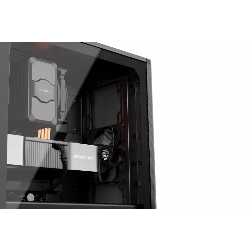 PC korpusas bequiet! PURE BASE 501 Airflow Window MIDI Tower — ATX, grūdintas stiklas, 3x140/240mm palaikymas, 2x3,5 colio + 5x2,5 colio, USB-A x2, USB-C x1