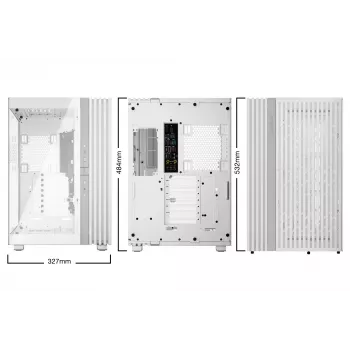PC korpusas be quiet! LIGHT BASE 900 DX White Full Tower — ATX/EATX palaikymas, stiklinis šonas, kelių spalvų RGB, maks. GPU 495 mm, procesoriaus aušintuvo aukštis 190 mm