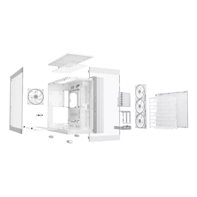 PC korpusas be quiet! LIGHT BASE 900 DX White Full Tower — ATX/EATX palaikymas, stiklinis šonas, kelių spalvų RGB, maks. GPU 495 mm, procesoriaus aušintuvo aukštis 190 mm