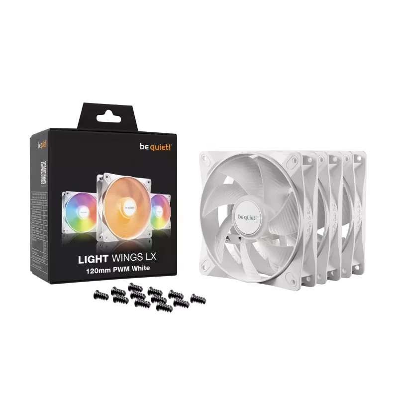 be quiet! LIGHT WINGS LX 120mm PWM 3-Pack White kompiuterio korpuso ventiliatorius 12 cm 3 vnt.