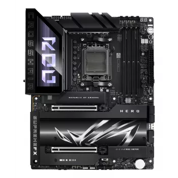 Pagrindinė plokštė ASUS ROG CROSSHAIR X870E HERO — AMD X870E, lizdas AM5, ATX, 4× DDR5 DIMM, 192 GB, Wi‑Fi 7, Bluetooth 5.4