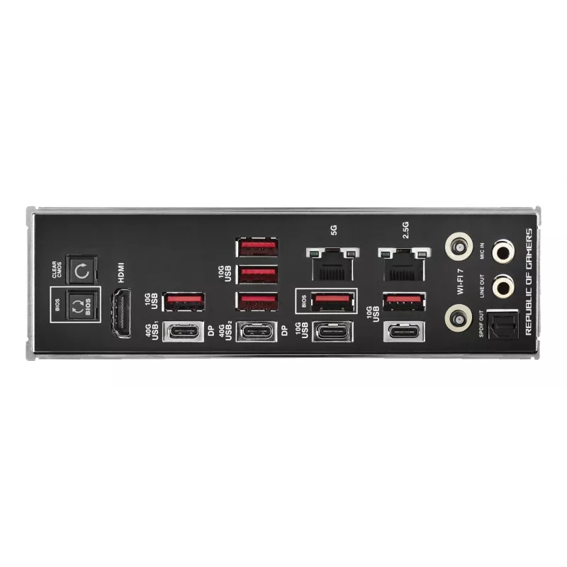 Pagrindinė plokštė ASUS ROG CROSSHAIR X870E HERO — AMD X870E, lizdas AM5, ATX, 4× DDR5 DIMM, 192 GB, Wi‑Fi 7, Bluetooth 5.4