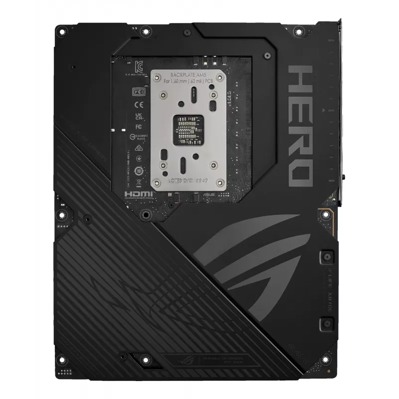 Pagrindinė plokštė ASUS ROG CROSSHAIR X870E HERO — AMD X870E, lizdas AM5, ATX, 4× DDR5 DIMM, 192 GB, Wi‑Fi 7, Bluetooth 5.4