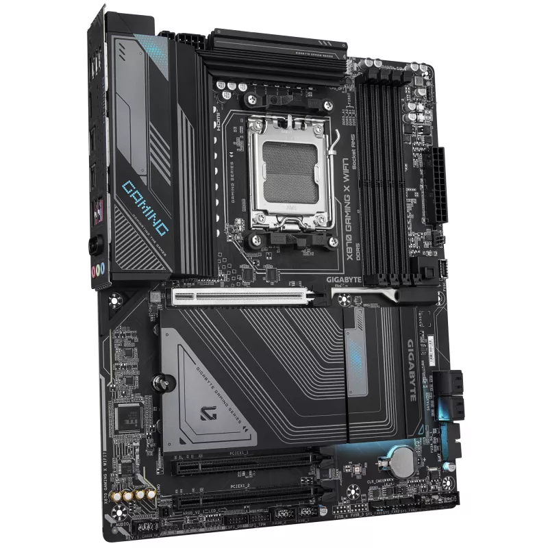 GIGABYTE X870 GAMING X WIFI7 pagrindinė plokštė – palaiko AMD Ryzen 9000 procesorius, 16+2+2 fazių VRM, iki 8000MHz DDR5 (OC), 1xPCIe 5.0 + 2xPCIe 4.0, Wi-Fi 7, 2.5GbE LAN, USB 4