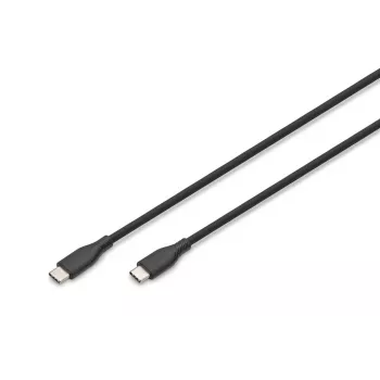 DIGITUS USB-C silikoninis įkrovimo laidas USB-C - USB-C USB 2.0 60W - 1m juodas