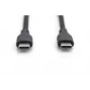 DIGITUS USB-C silikoninis įkrovimo laidas USB-C - USB-C USB 2.0 60W - 1m juodas