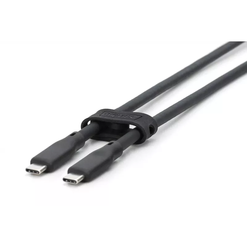 DIGITUS USB silikoninis jungiamasis kabelis USB-C - USB-C USB 3.2 Gen2 10G 4K 100W - 1 m juodas