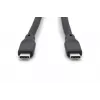 DIGITUS USB silikoninis jungiamasis kabelis USB-C - USB-C USB 3.2 Gen2 10G 4K 100W - 1 m juodas