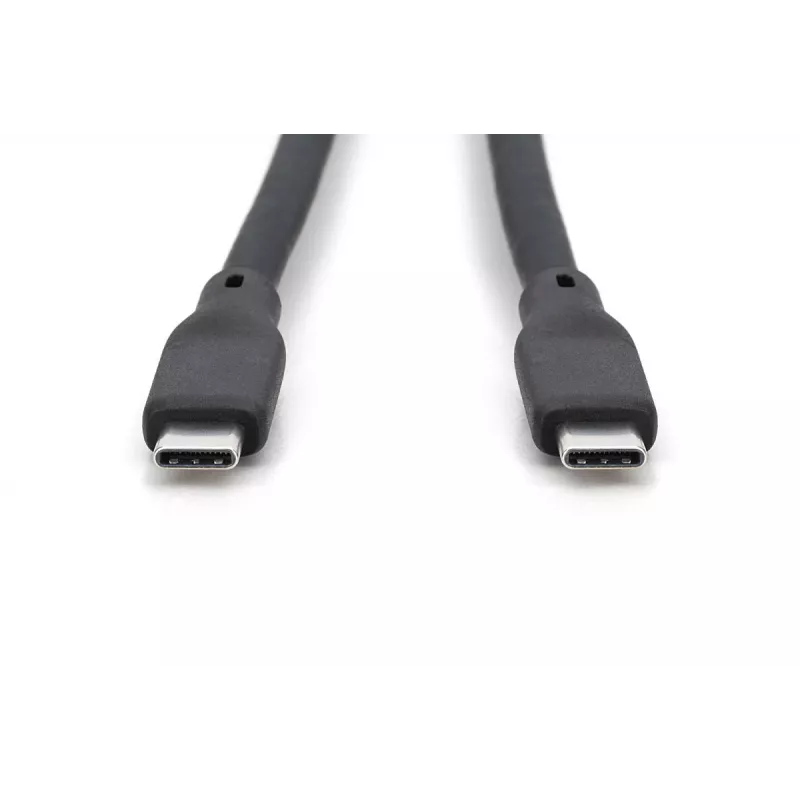 DIGITUS USB silikoninis jungiamasis kabelis USB-C - USB-C USB 3.2 Gen2 10G 4K 100W - 1 m juodas