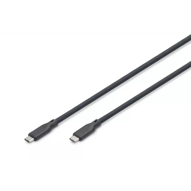 DIGITUS USB silikoninis jungiamasis kabelis USB-C – USB-C USB 4.0 Gen3 40G 240W 8K – 1 m juodas