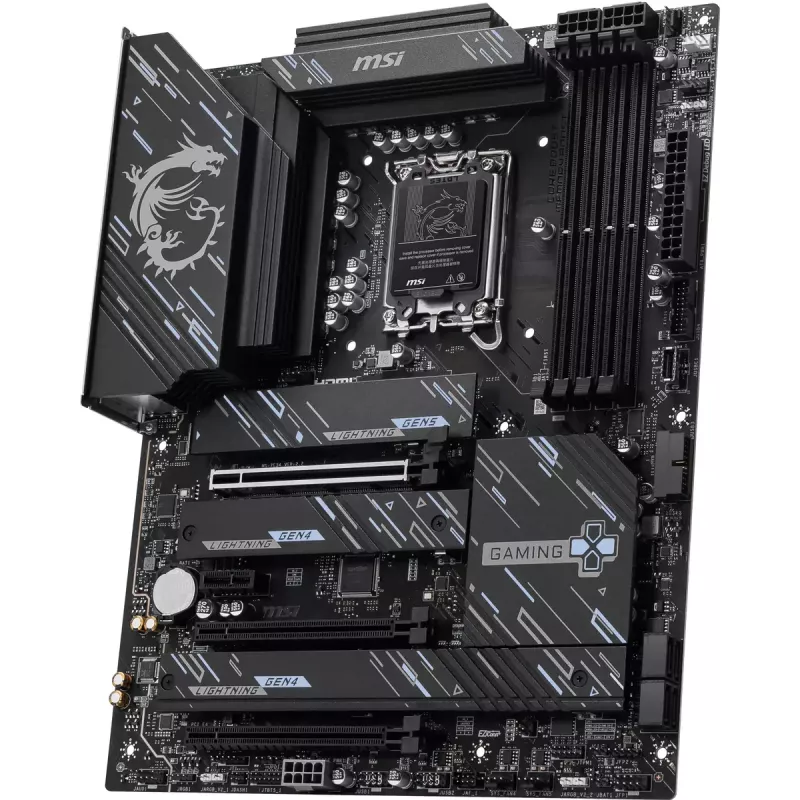 Pagrindinė plokštė MSI Z890 GAMING PLUS WIFI — Intel Z890, LGA 1851, ATX, DDR5, 4x DIMM, Wi‑Fi 7, 5Gb LAN, 4x M.2