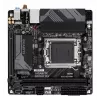 GIGABYTE B650I AX pagrindinė plokštė – AMD Ryzen 9000 serijos procesoriams, 5+2+1 fazių VRM, iki 6400MHz DDR5 (OC), 1xPCIe 4.0 M.2, 2.5GbE LAN, WIFI 6E, USB 3.2 Gen 2