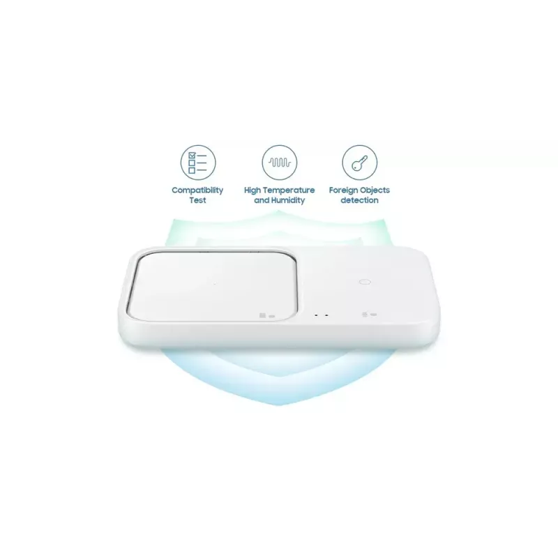 Belaidis įkroviklis Samsung EP-P5400, 15 W, pilka, USB vidaus įkroviklis, suderinamas su ausinėmis, išmaniaisiais telefonais ir išmaniaisiais laikrodžiais