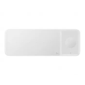 Samsung Wireless Charger Trio ausinėms, išmaniajam telefonui, išmaniajam laikrodžiui, baltas, USB, belaidis įkrovimas, greitasis įkrovimas, vidaus naudojimui
