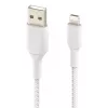 BELKIN Lightning į USB-A kabelis, pintas, 2 m, baltas