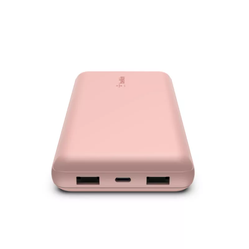 BELKIN Power Bank 20k USB-a ir USB-c 15w Rožinė
