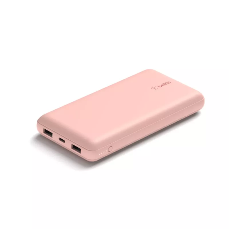 BELKIN Power Bank 20k USB-a ir USB-c 15w Rožinė