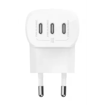 BELKIN Sieninis įkroviklis - Boostcharge - USB-C 3 prievadų įkroviklis - Su PPS 67 W - Baltas