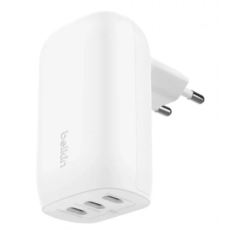 BELKIN Sieninis įkroviklis - Boostcharge - USB-C 3 prievadų įkroviklis - Su PPS 67 W - Baltas