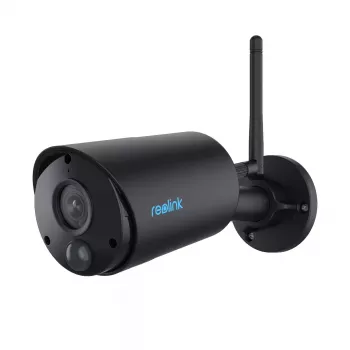 IP apsaugos kamera Reolink Argus B320-B — 3 MP belaidė lauko bullet tipo, baterija/saulės energija, Wi‑Fi, IP65, 2304×1296, H.265, dvipusis garsas, microSD iki 128 GB