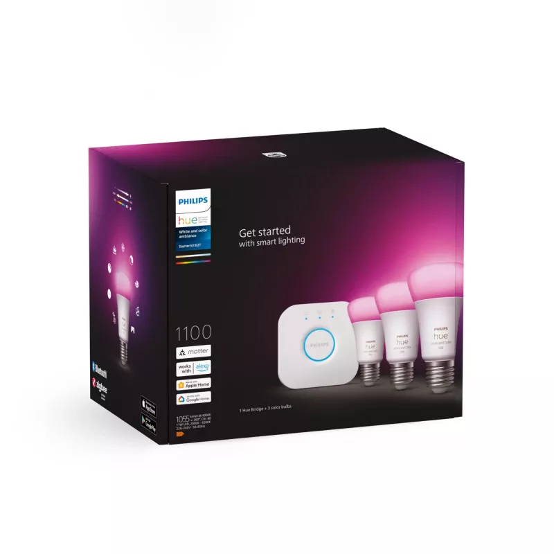 Išmaniojo apšvietimo rinkinys Philips Hue White and colour ambience Starter kit E27 Bluetooth Zigbee