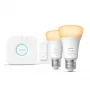 Philips Hue White Ambience Starter Kit: 2 E27 išmaniosios lemputės (1100) + pritemdymo jungiklis