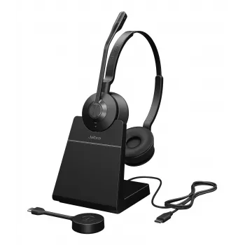 Jabra Engage 55 SE - USB-C UC Stereo (su stovu), EMEA/APAC, Belaidis, 40 - 16000 Hz, Biuras/Skambučių centras, 83 g, Ausinės, Juoda