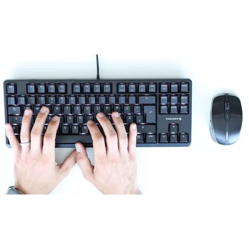 CHERRY G80-3000N RGB TKL klaviatūra universali USB QWERTZ vokiška juoda