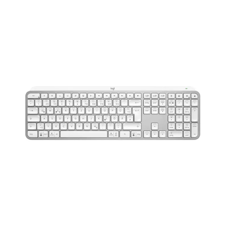 Klaviatūra Logitech MX Keys S universali belaidė RF + Bluetooth QWERTZ vokiška aliuminio balta