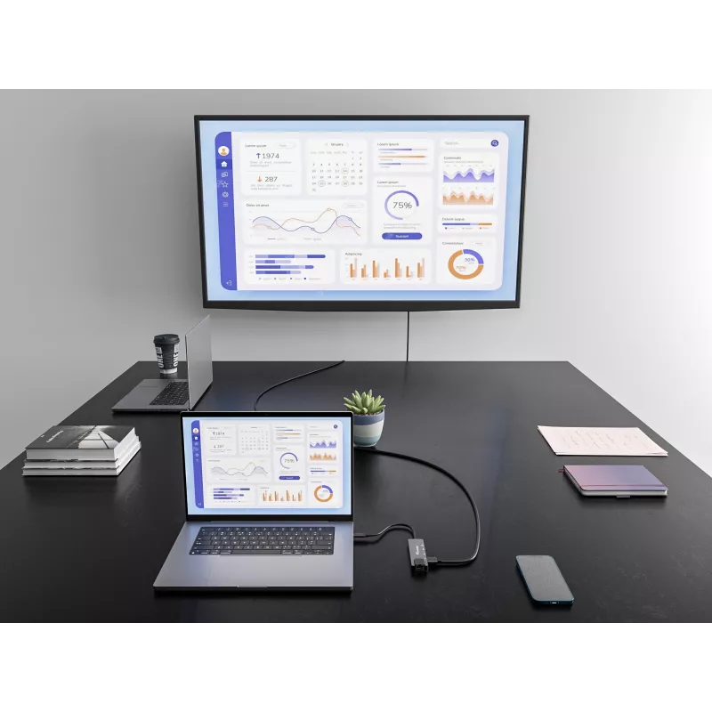 Equip USB-C 5-in-1 daugiafunkcis adapteris, HDMI, Gigabit LAN, USB 3.2 Gen1, 100W USB PD