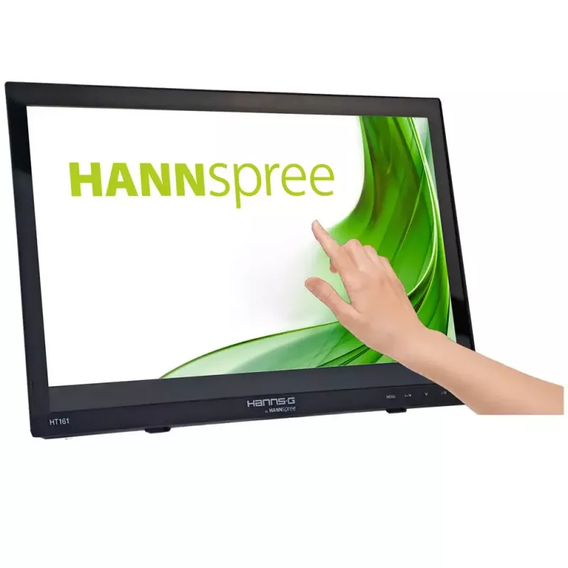 Hannspree HT161HNB kompiuterio monitorius 39,6 cm (15,6 colio) 1366 x 768 pikselių HD LED jutiklinis ekranas Stalviršinis Juodas