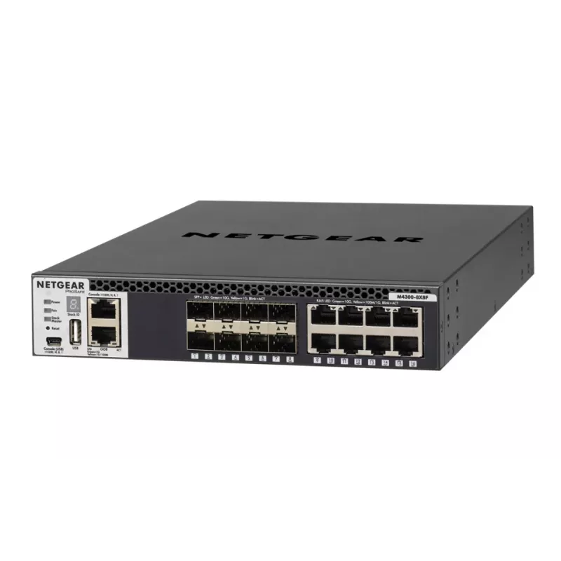 NETGEAR M4300-8X8F valdomas L3 10G Ethernet (100/1000/10000) 1U juodas
