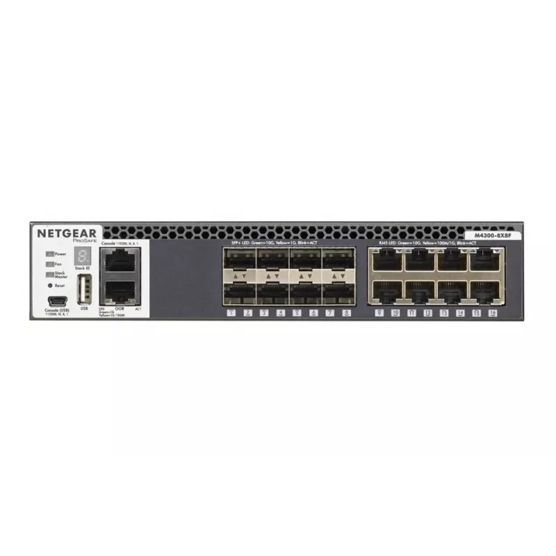 NETGEAR M4300-8X8F valdomas L3 10G Ethernet (100/1000/10000) 1U juodas