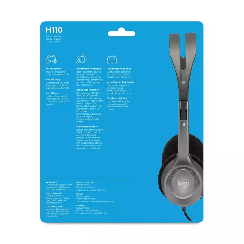 LOGITECH H110 - 3,5 mm - stereofoninės ausinės