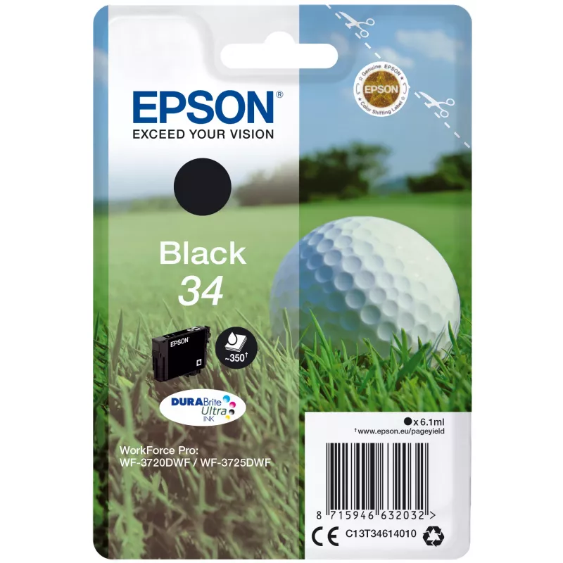 Epson Golf ball vienguba pakuotė juoda 34 DURABrite Ultra rašalas