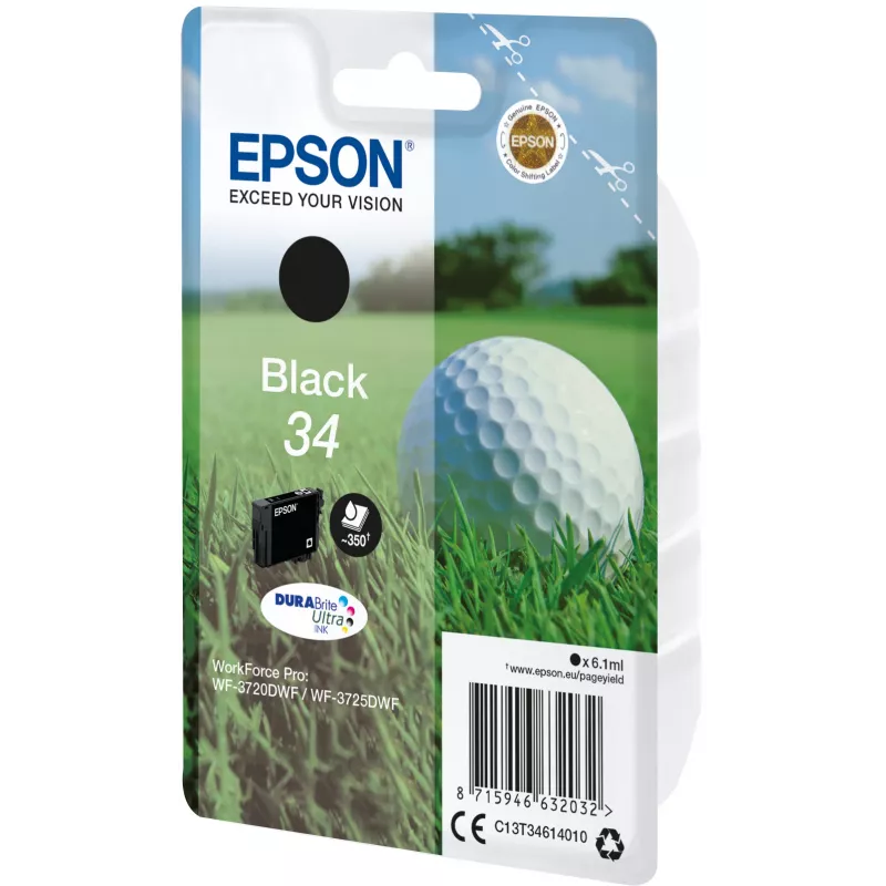 Epson Golf ball vienguba pakuotė juoda 34 DURABrite Ultra rašalas